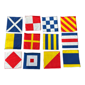 Nautical Flag Signal Cloth Cocktail Napkins Set of 12