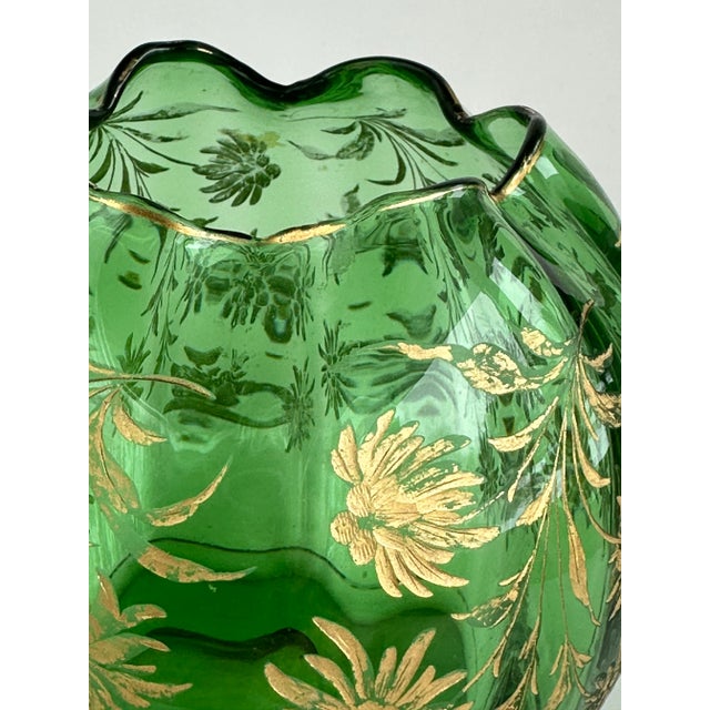 Glass Edelweiss Bohemian Art Glass Rose Bowl, Optic Ribbed For Sale - Image 7 of 9