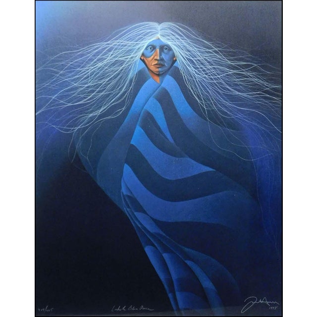 "Lakota Blue Aura" Limited Edition Serigraph on Paper by Frank Howell This piece is commemorative, published after Frank...