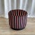 Modern Modern Pink and Yellow Striped Black Velvet Pouf, 2000s For Sale - Image 3 of 13