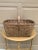 Brown Antique Early 20th Century American Splint Oak Gathering Basket For Sale - Image 8 of 10