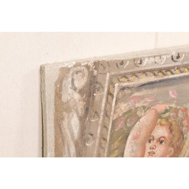 Mid 20th Century Italian La Signora & Putti Fresco Painting For Sale - Image 10 of 12