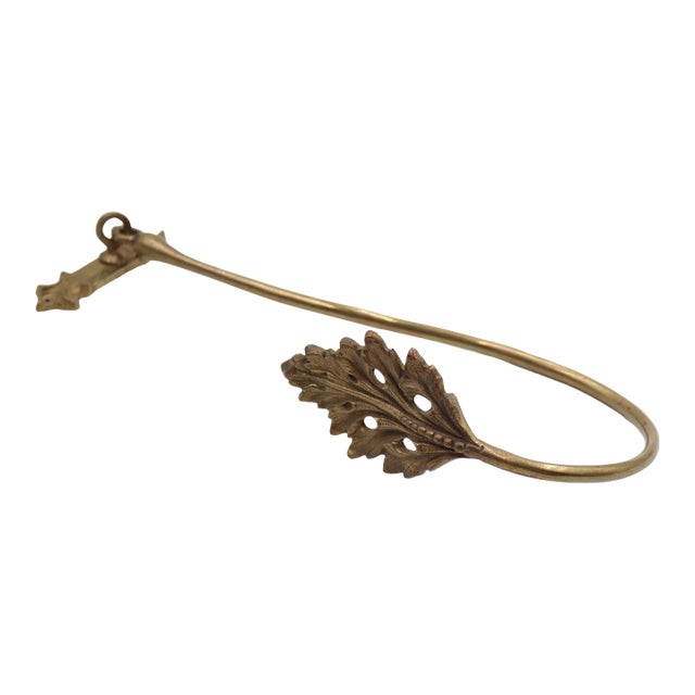 Vintage French Brass Drapery Curtain Tie Back Hook For Sale