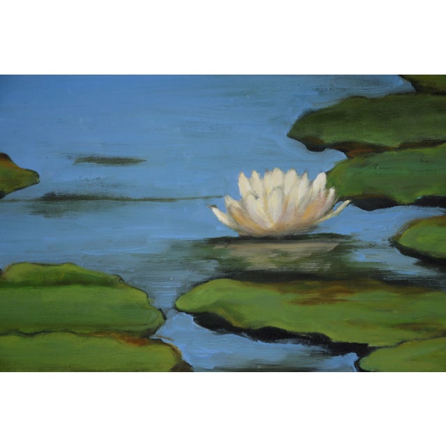 Lily Pads - Original Oil on Canvas Original oil painting on canvas of lily pads on a calm pond by central California coast...