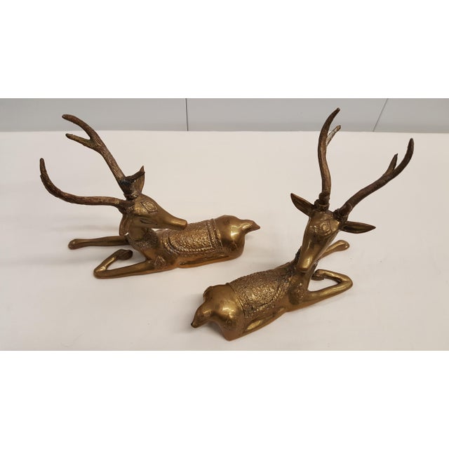 Brass Deer Figurines a Pair Chairish