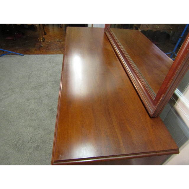Brown Henkel Harris Solid Cherry Dresser With Mirror For Sale - Image 8 of 15