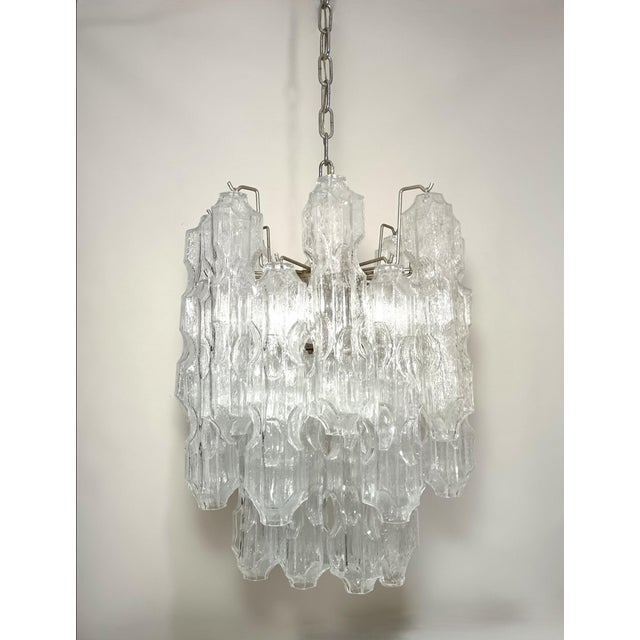 Metal Murano Glass Chandelier from Venini, 1970s For Sale - Image 7 of 18