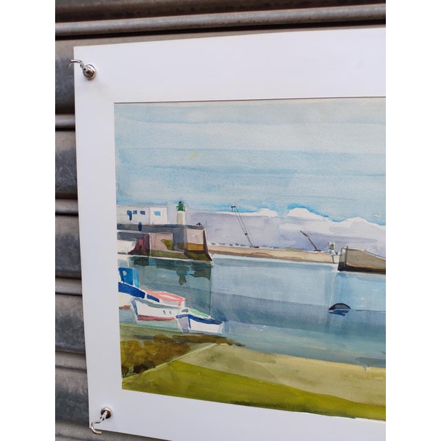 1980s Michel Roubille, L'Île d'Yeu, 1981, Watercolor For Sale - Image 5 of 6