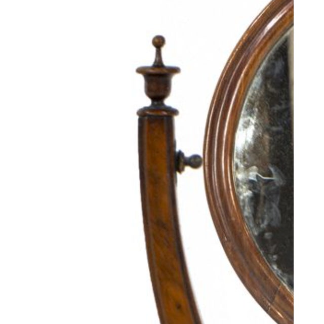 Victorian Elegant Victorian Walnut Lyre-Form Dressing Mirror, Adjustable Tabletop Vanity, Circa 1870 For Sale - Image 3 of 7