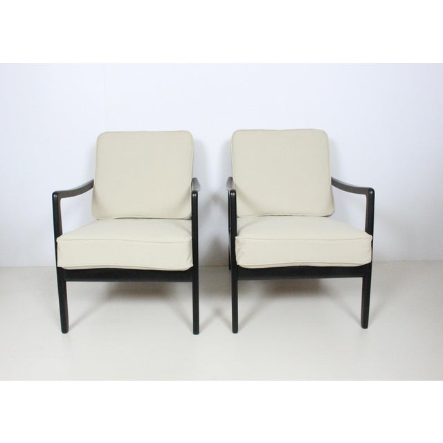 Early Ole Wanscher Ebonized Mahogany Lounge Chairs, 1950's - A Pair For Sale - Image 11 of 13