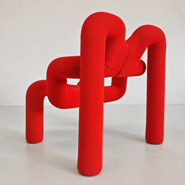 1980s Red Ekstrem Armchair by Terje Ekstrom for Stokke, 1980s For Sale - Image 5 of 18
