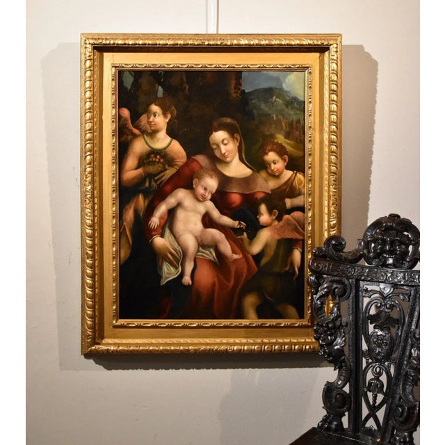 School of Antonio Allegri / Il Correggio, Madonna and Child, 1580, Oil on Board For Sale - Image 17 of 18