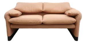 Maralunga Two-Seater Sofa in Brown Fabric by Magistretti for Cassina