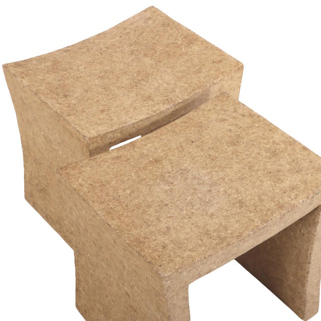 Pair of French Paper Mâché Stools, C. 1980. For Sale In Philadelphia - Image 6 of 6