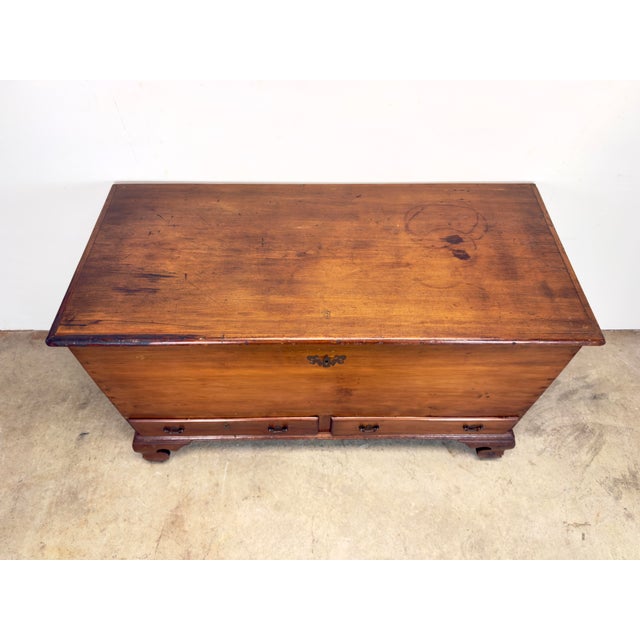 19th Century American Queen Anne Style Pine Blanket Chest Pennsylvania For Sale - Image 10 of 12