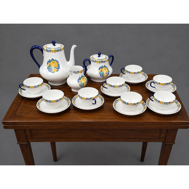 Vintage Porcelain Coffee Service by B&C, 1920s, Set of 15 For Sale - Image 6 of 6