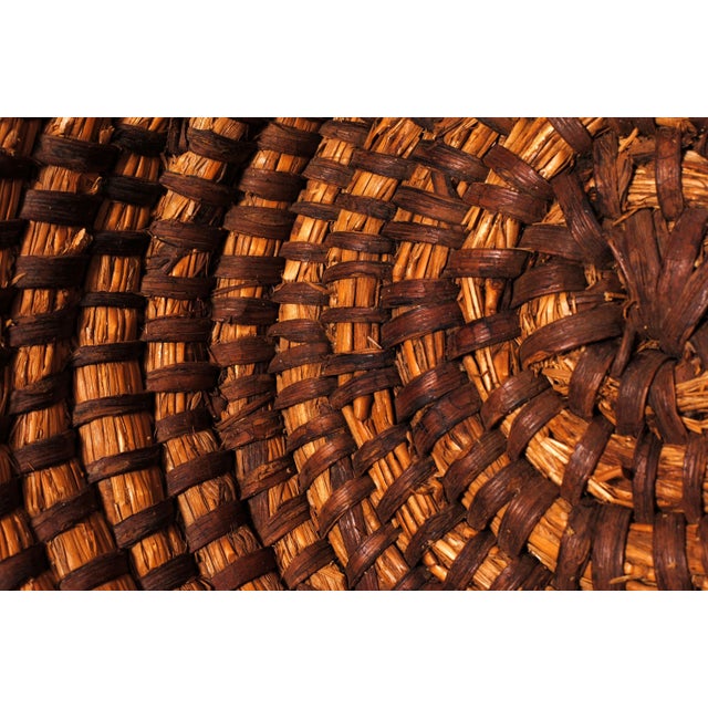 Tan Primitive Straw Basket, Early 20th Century For Sale - Image 8 of 10