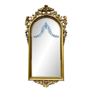 Large Antique French Monumental Gold Leaf Gilt Mirror, 1890 For Sale