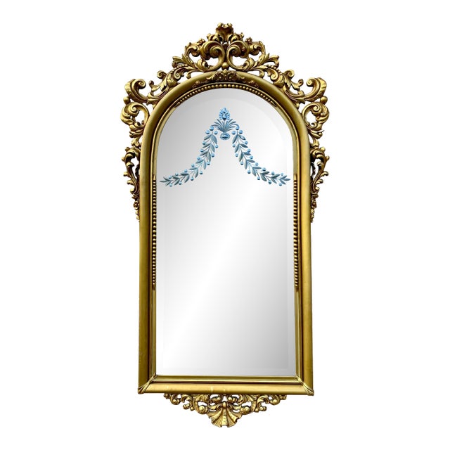 Large Antique French Monumental Gold Leaf Gilt Mirror, 1890 For Sale