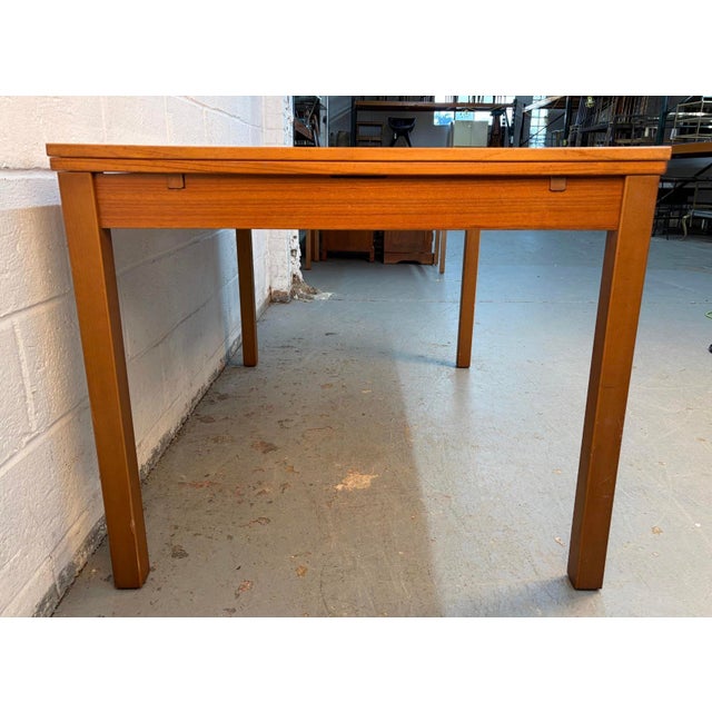 Mid-Century Modern Danish Teak Draw-Leaf Table For Sale - Image 11 of 14
