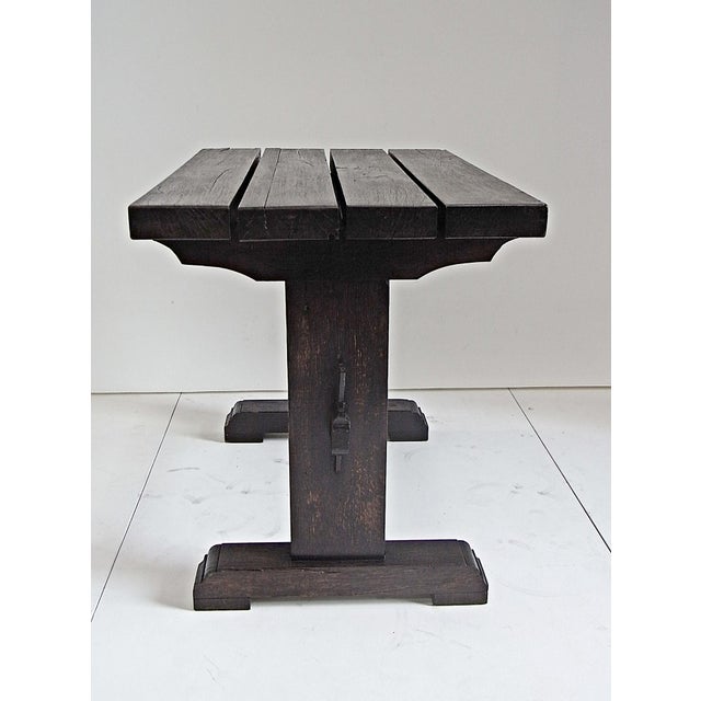 Wood Alfons Garden Table with Chairs in Massive Oak, 1970s, Set of 3 For Sale - Image 7 of 18