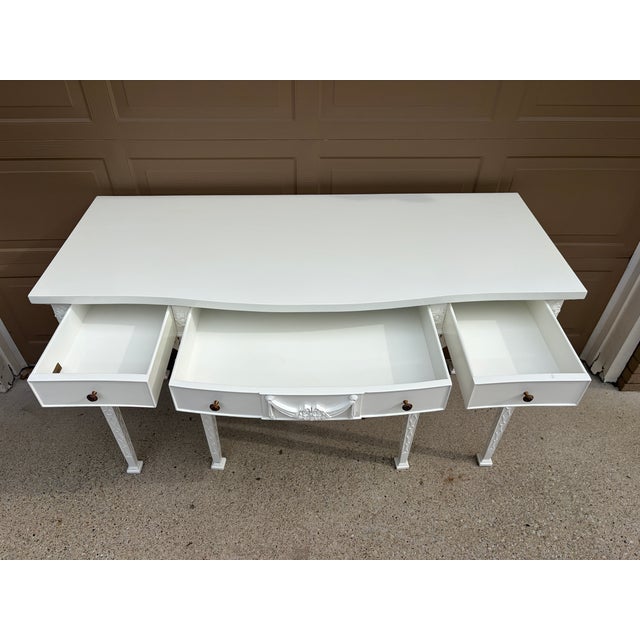White Late 20th Century White Lacquered Chippendale Console by Maitland-Smith For Sale - Image 8 of 15