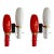 Pair of Sconces Brass and Glass by Stilnovo. Italy, 1950s For Sale
