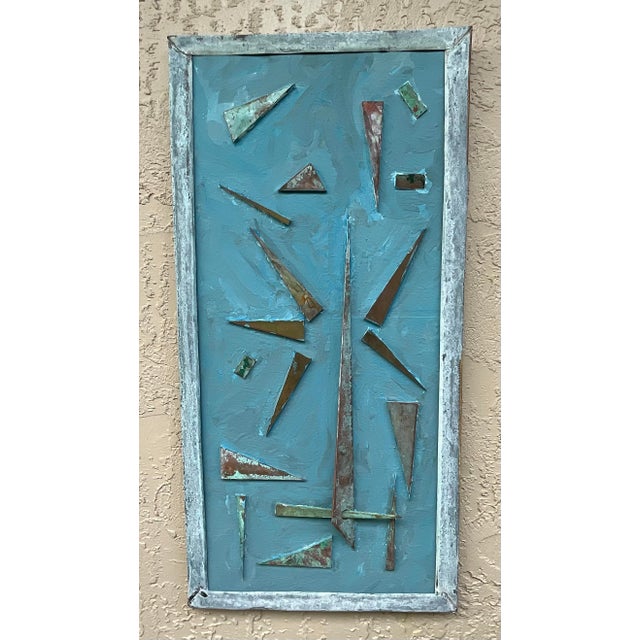 Exquisite Pair of Joseph Malekan Abstract Mixed-Media Wall Sculptures For Sale - Image 4 of 14