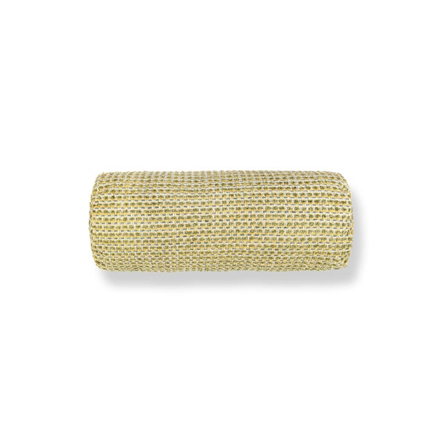 Contemporary The House Of Scalamandré Heatherton Bolster Pillow In Lemon For Sale - Image 3 of 3
