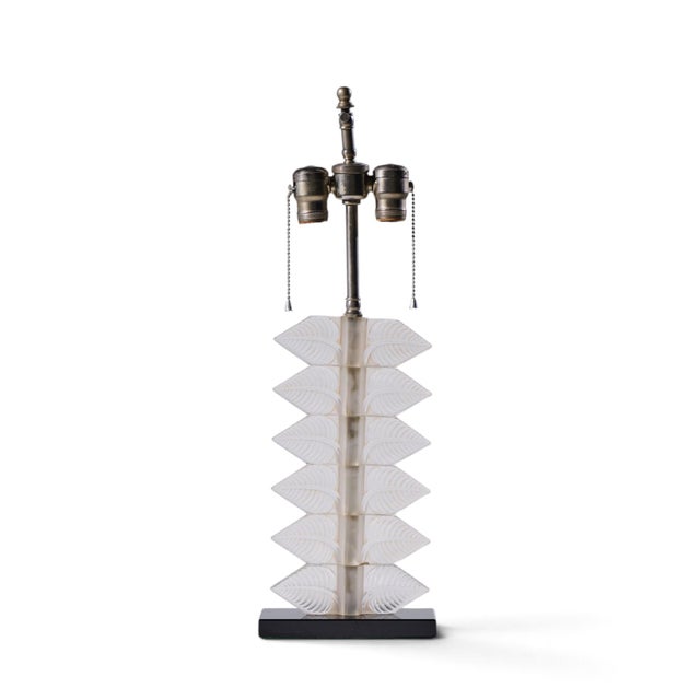 René Lalique Feuilles French Crystal Table Lamp This lamp measures: 7 wide x 3 deep x 22 inches high ABOUT PHOTOS: We take...