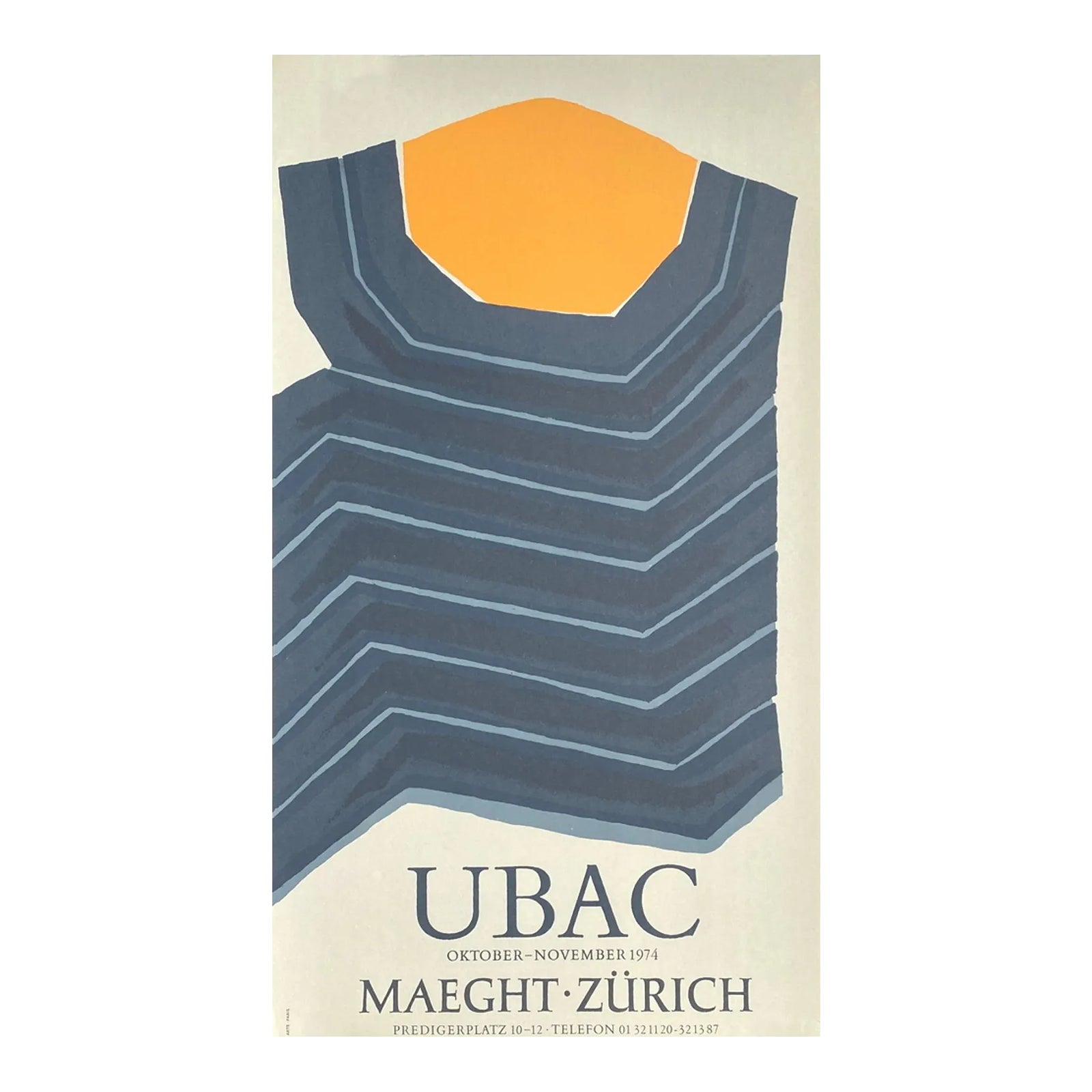1974 Raoul Ubac Maeght Zürich Exhibition Lithograph Poster | Chairish