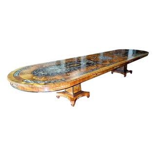 Vintage Marquetry Dining Table, 1900s For Sale