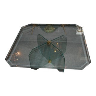 19960s Mid Century Modern Glass Coffee Table For Sale