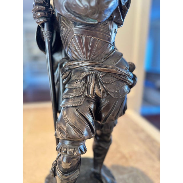Bronze Antique 25" French Bronze: "The Landsknecht" by Albert-Ernest Carrier-Belleuse For Sale - Image 8 of 18
