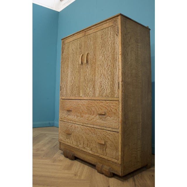 1930s Art Deco British Cabinet in Oak, 1930s For Sale - Image 5 of 9