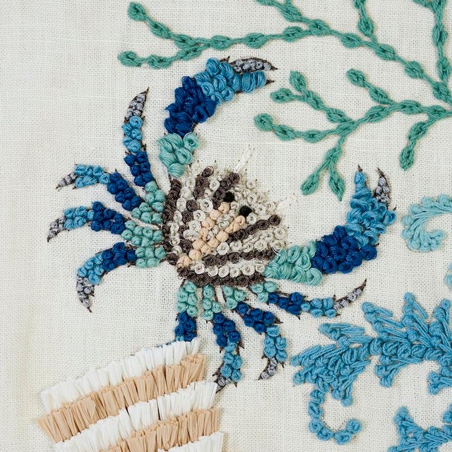 Schumacher Sample - Schumacher Under The Sea Fabric in Seafoam For Sale - Image 4 of 5