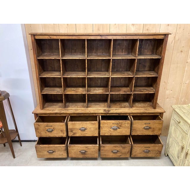 Vintage Seed Cabinet in Pine, 1950s For Sale - Image 12 of 18