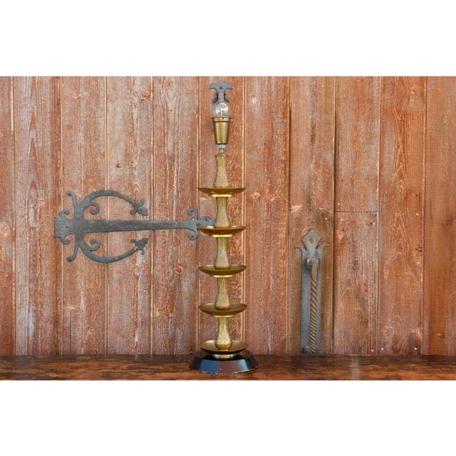 Mid 20th Century Royal Kashmiri Engraved Brass Lamp For Sale - Image 11 of 12