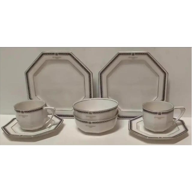 Antique White Mid 20th Century Art Deco Givenchy Dinnerware Set - 8 PCS For Sale - Image 8 of 9