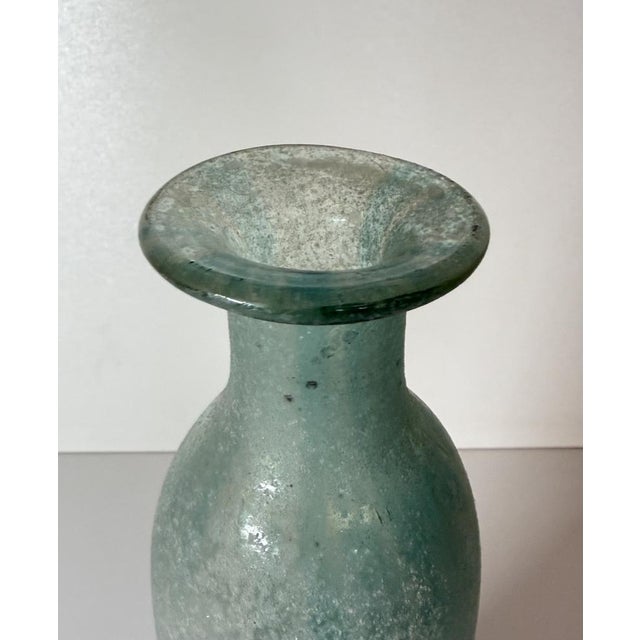 Teal Teal Scavo Glass Bottle Vase attributed to Gino Cenedese, Italy, 1970s For Sale - Image 8 of 15