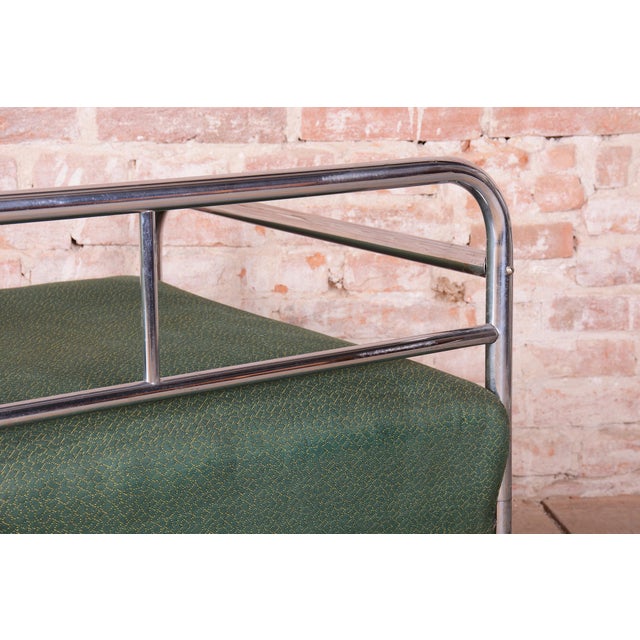 Bauhaus Bauhaus Sofa in Chrome, Steel, and Fabric, Czech, 1930s For Sale - Image 3 of 12