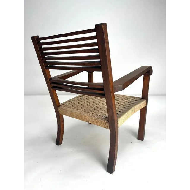 Vintage Italian Wood and Rope Armchair, 1930s For Sale - Image 6 of 13