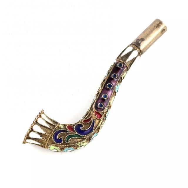 Metal Cloisonne Enamel Silver Mouthpiece, 1920s For Sale - Image 7 of 7
