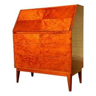 Vintage Secretaire in Elm/Burr Wood, 1950s For Sale