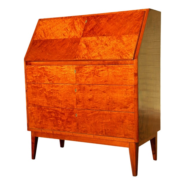 Vintage Secretaire in Elm/Burr Wood, 1950s For Sale