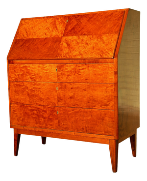 Vintage Secretaire in Elm/Burr Wood, 1950s