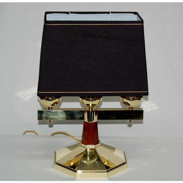 Art Deco Solid Bronze & Rosewood Table Lamp, 1930s For Sale - Image 14 of 14
