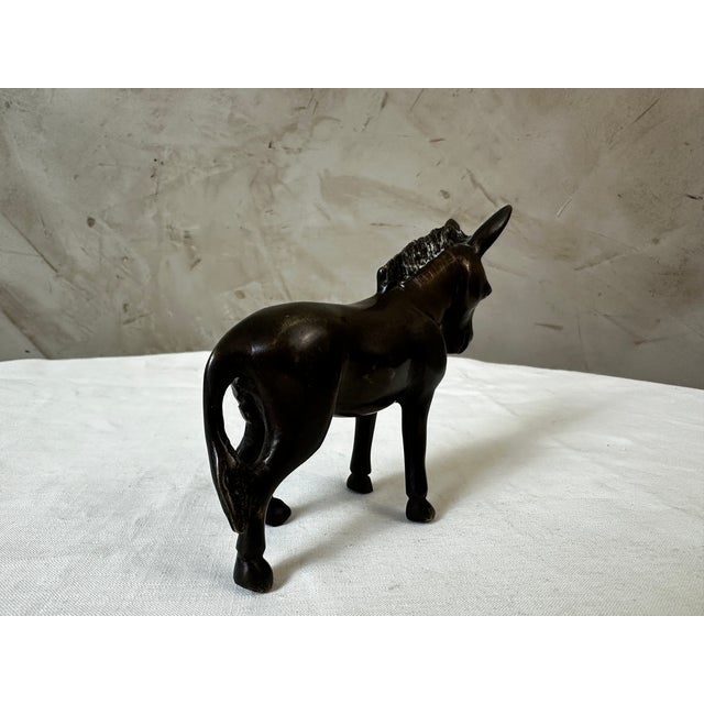 1950s Vintage Bronze Donkey Figurine, 1950 For Sale - Image 5 of 11
