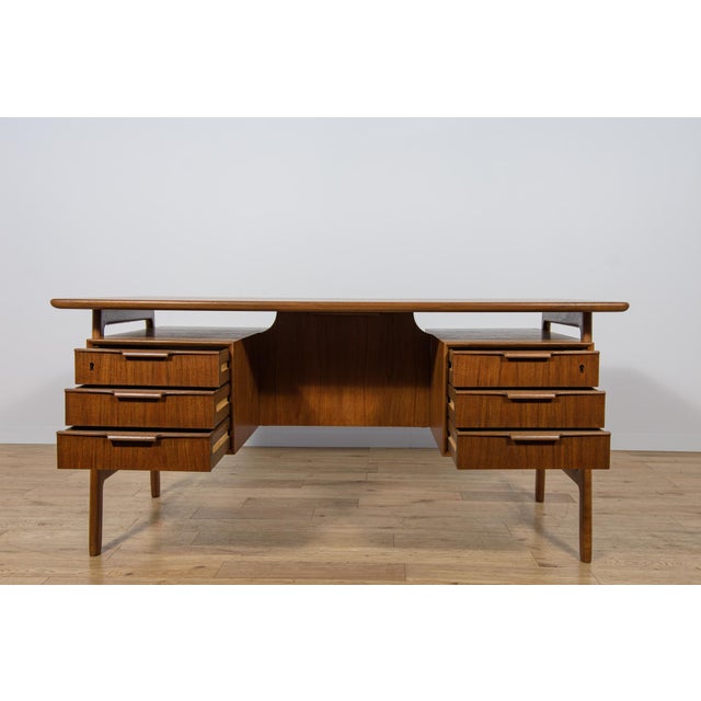 Mid-Century Teak Model 75 Freestanding Desk from Omann Jun, Denmark, 1950s For Sale - Image 16 of 18