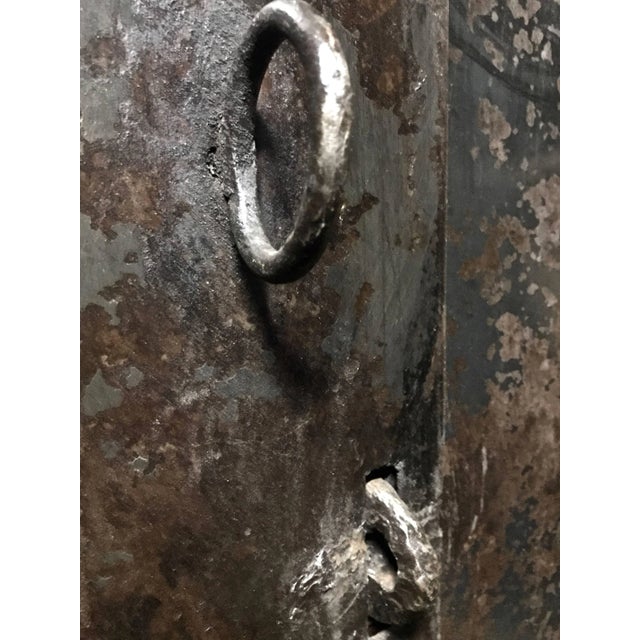 Two Door Industrial Riveted Steel Automotive Locking Tool Cabinet, Circa 1900 For Sale - Image 10 of 13